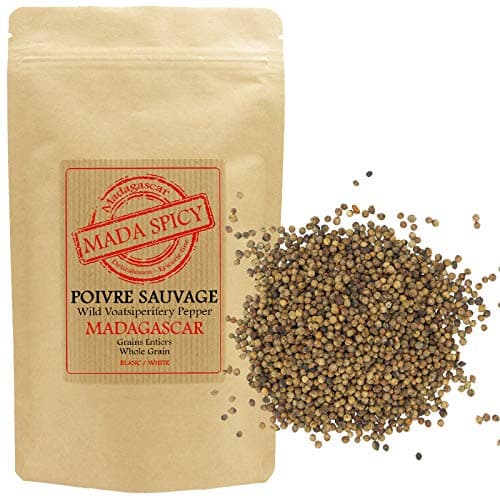 Madagascan Wild White peppercorns “Voatsiperifery” 100g in eco-Friendly ziplock Bag.