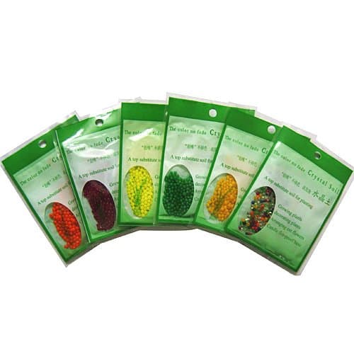 6-Bag Colorful Magic Nutrient & Moisturizing Crystal Water Jelly Mud Soil Beads Balls Vase Decorator for Plant Growing