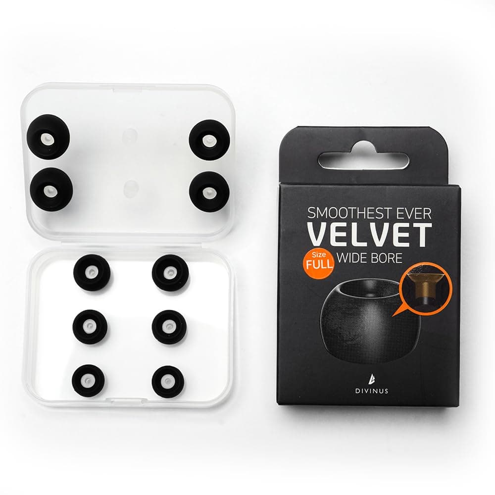 ELOIT Velvet Wide Bore Silicone Eartips for 4-6mm Nozzle, Replaceable IEM Earbud Tips with Enhanced Sound Quality and Comfort (Full Size(5 Pairs))