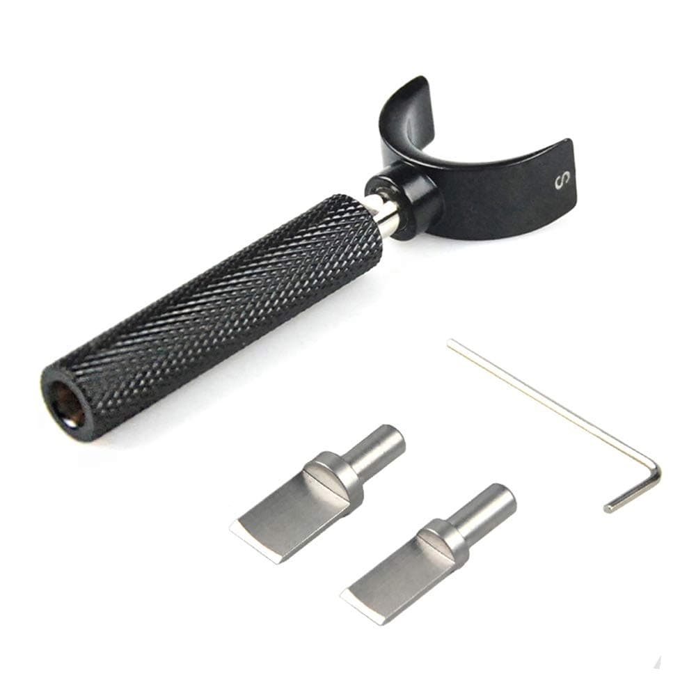 OWDEN Professional Leather tool, Leather Swivel knife with 2 sizes blade, This size “S” (handle diameter : 10 mm),Adjustable handle height. (S)