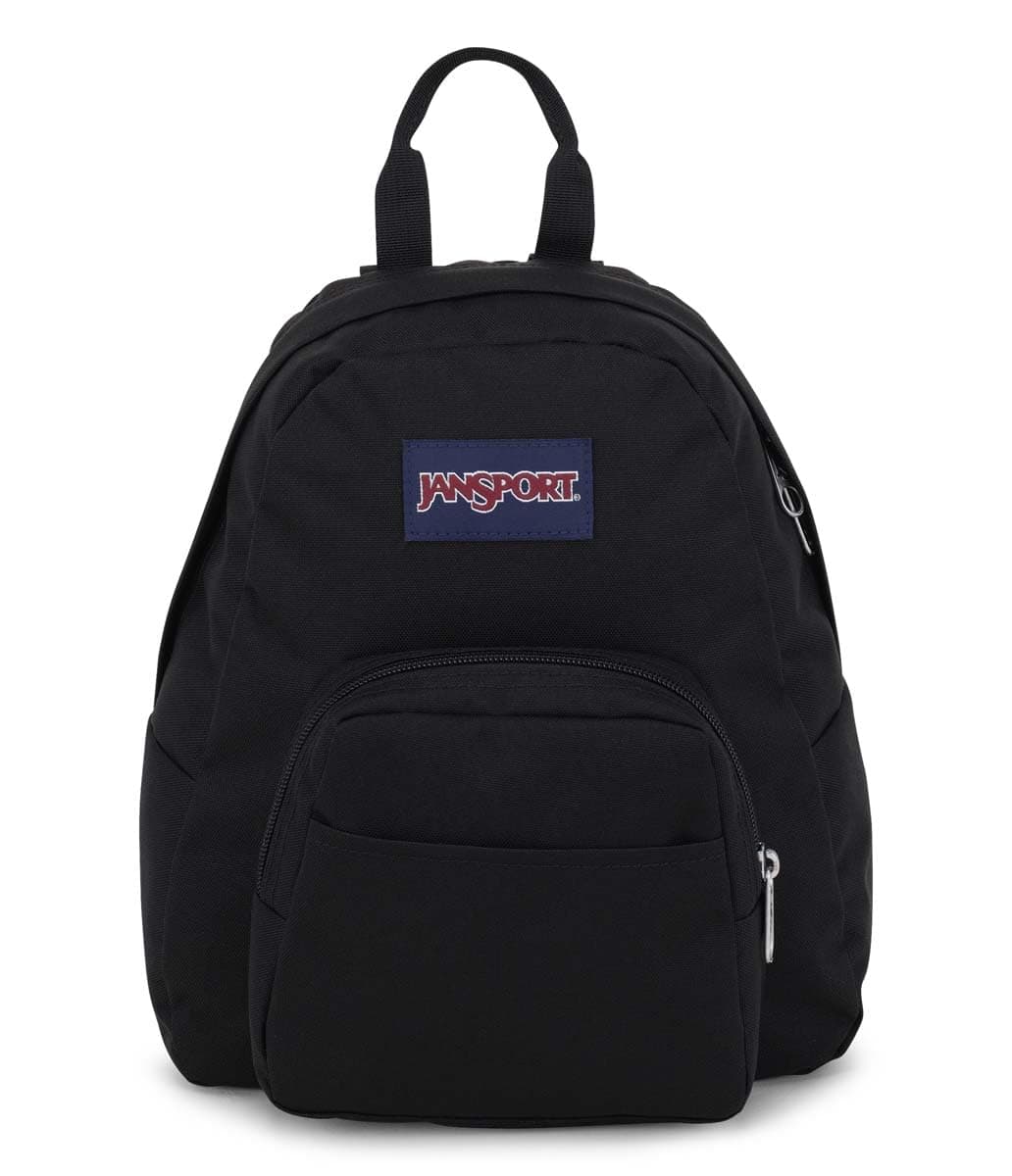 JanSport Half Pint Mini Backpack, 10.2 L - Durable Mini Bag Purse with Adjustable Shoulder Straps, Single Main Compartment, Zippered Stash Pocket, Black