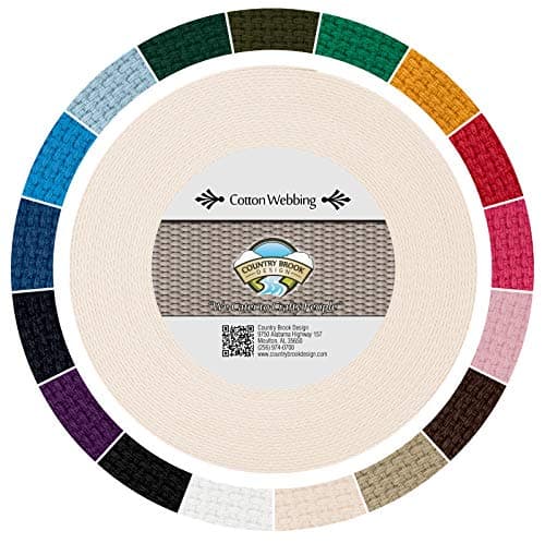 Country Brook Design - Natural Heavy Cotton Webbing with 17 Vibrant Color Options (1 Inch, 50 Yards)