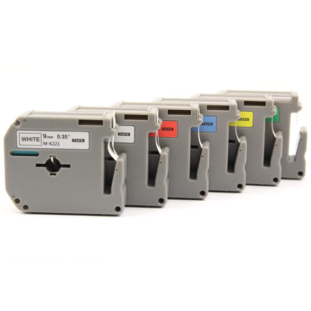 Replacement for Brother M-K221 M-K421 M-K521 M-K621 M-K721 Label Tape Cassette 9mm x 8m Compatible for Brother P-Touch 65 PT-75 PT-80 PT-85 PT-90 Printer