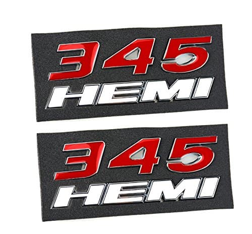 Aimoll 2pcs 345 Hemi Emblem, Badge Decal 3D Logo for Charger RAM (White Red)
