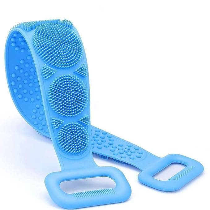 Dealsure Back Scrubber for Bathing Silicone Body Brush Belt | Double Sided Silicone Body Scrubber For Bathing with Soft Bristles & Massage Bumps | Body Back Scrubber Bath Brush for Men & Women