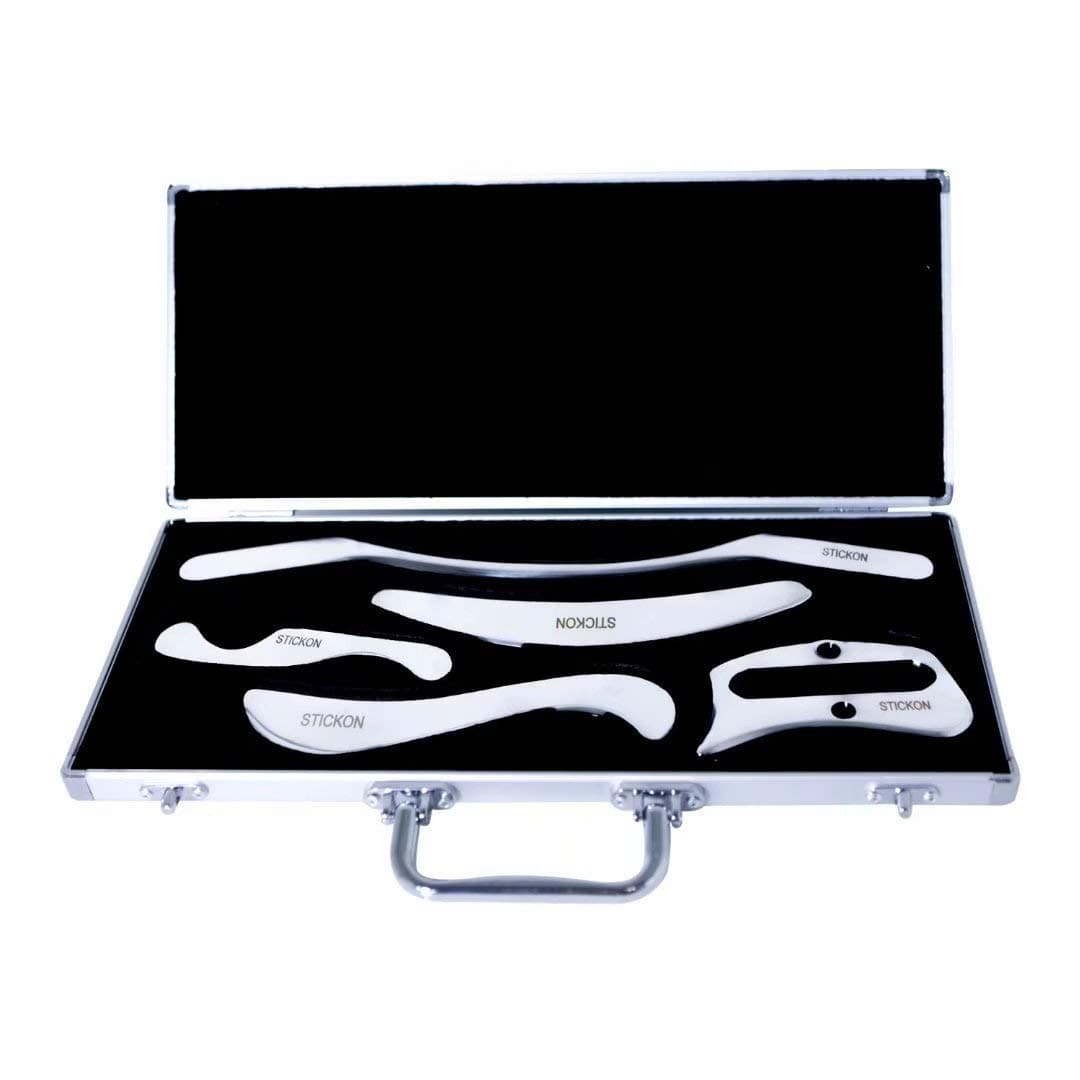 STICKON Stainless Steel Gua Sha Scraping Massage Tool Set IASTM Tools Great Soft Tissue Mobilization Tool (P Shape)