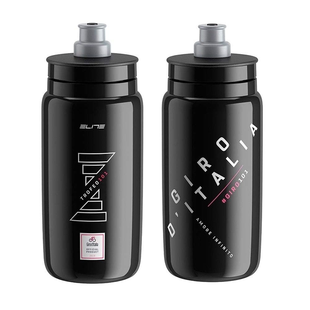 Elite Fly Giro d'Italia 101 Cycling Water Bottles - Black, 550ml (2 Pack)