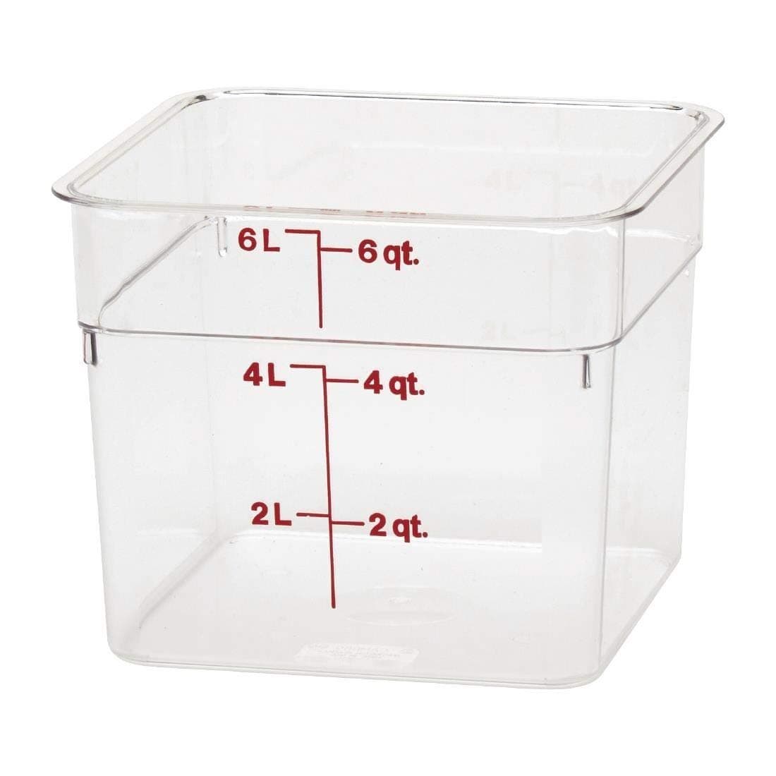 Food Storage Container - Classic Series Square - 6 QT (Quart) - Commercial Grade for Food Prep (Clear)