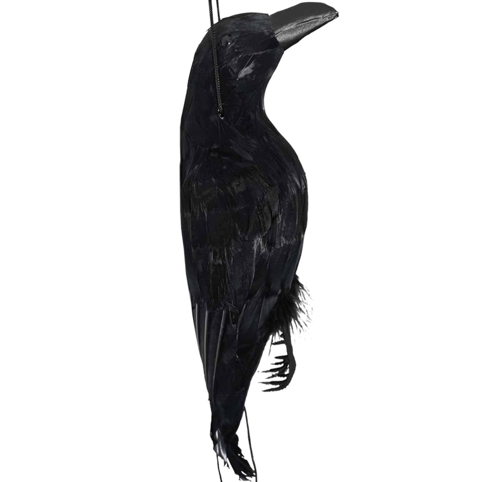 17'' Realistic Hanging Crows Realistic Crows Lifesize Extra Large Handmade Black Feathered Crow