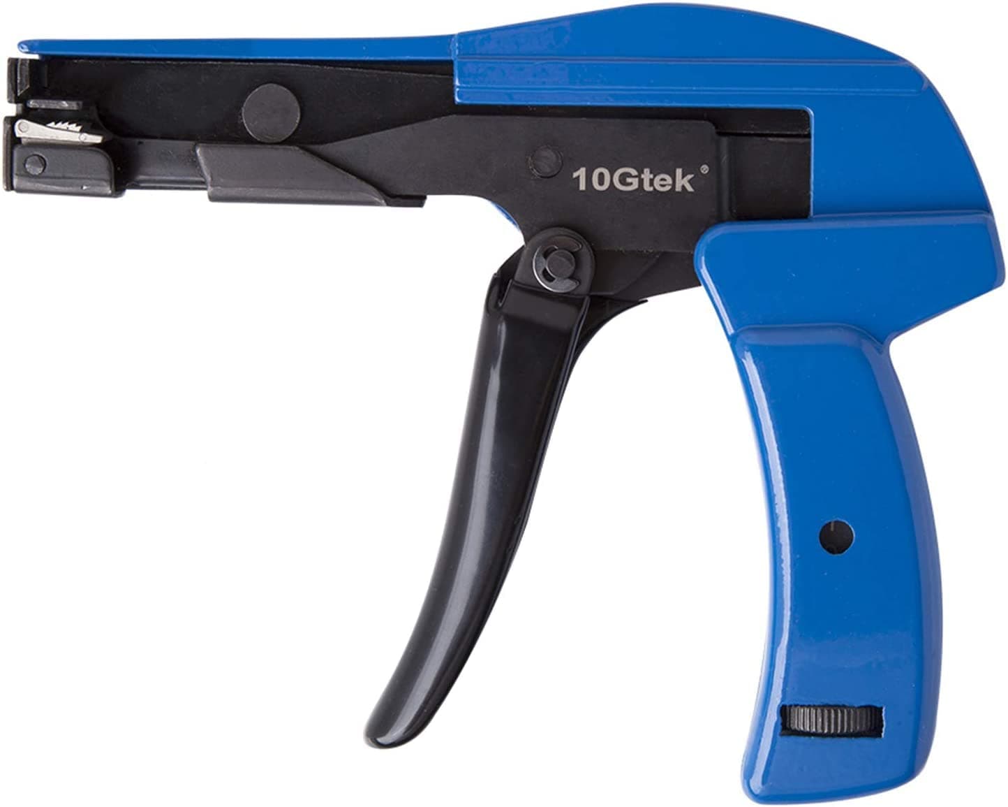 10Gtek Cable Tie Gun, Fastening and Cutting Tool with Steel Handle Special for Nylon Cable Tie Fasten and Cut Cables in Blue