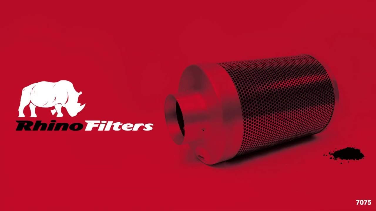 Rhino Carbon Air Fan Filter Hydroponics Grow Odour 4" 5" 6" 8" 10" 12" (Hobby 6" 150mm - 11.8" 300mm)