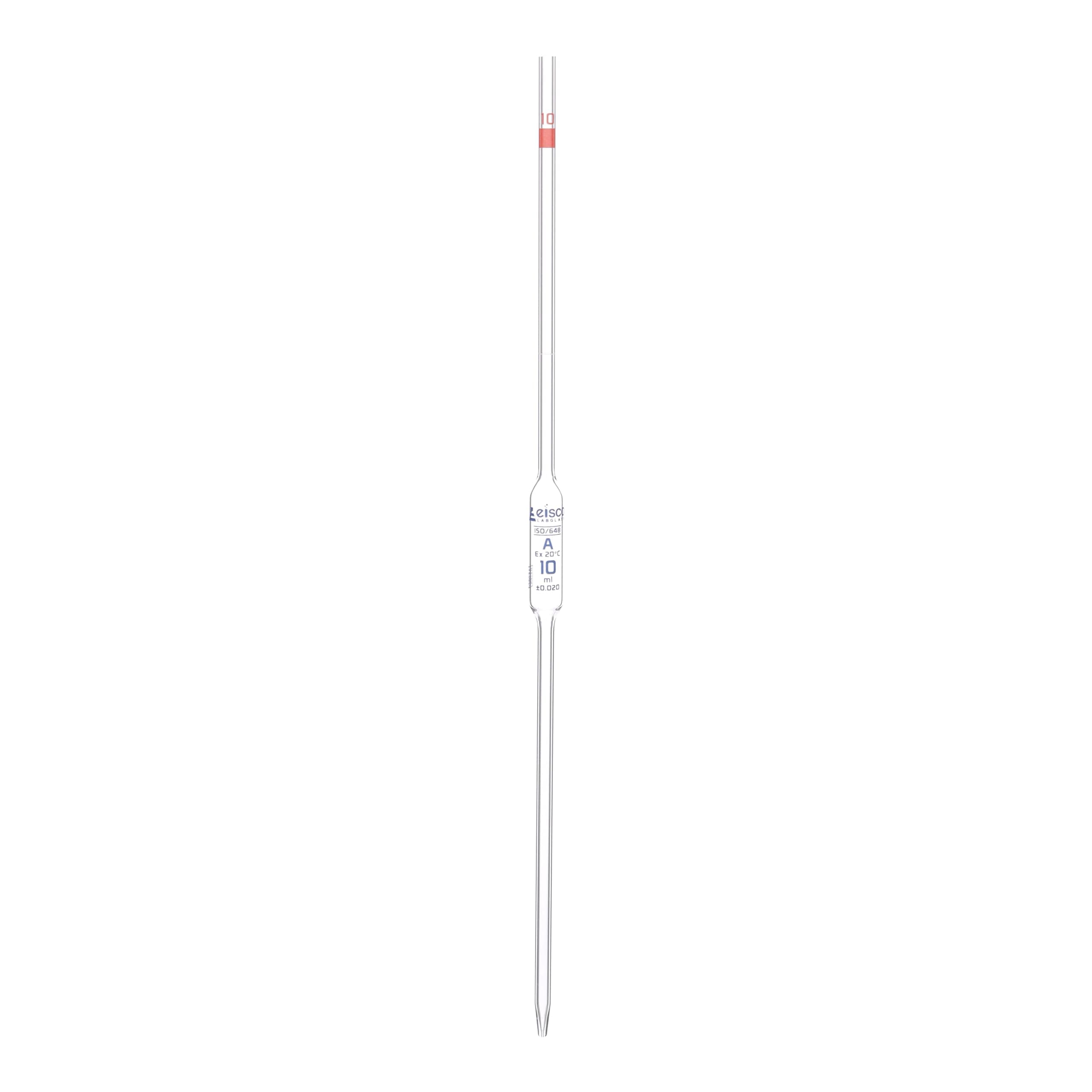 EISCO Volumetric Pipette, 10Ml - Class A - Blue Markings - Red Coded - Borosilicate Glass - Eisco Labs