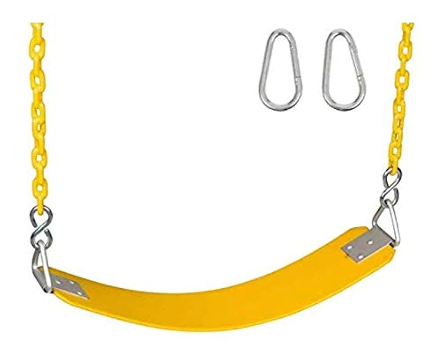 RBW TOYS Swing Seat Yard Swing for Kids & Adults with Metal Triangle Ring 2 Chain and Snap Hooks (Yellow)