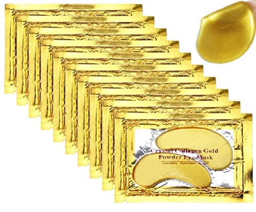 24K Gold Eye Mask With Collagen, 15 Pairs of Pads per Pack, Reduce Puffiness, Stimulate with Hyaluronic Acid to Fight Dark Circles and Under Eye Bags for Anti Aging Effects, Safe and Sterile Gel Packs