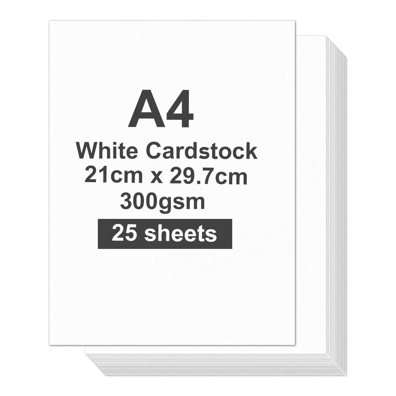 MARKQ White Cardstock, A4 300gsm Thick Paper sheets Heavyweight card Paper for Printing Scrapbooking Card Making Invitations Menus Flyers DIY Arts Crafts, 25 sheets, 21 cm x 29.7 cm