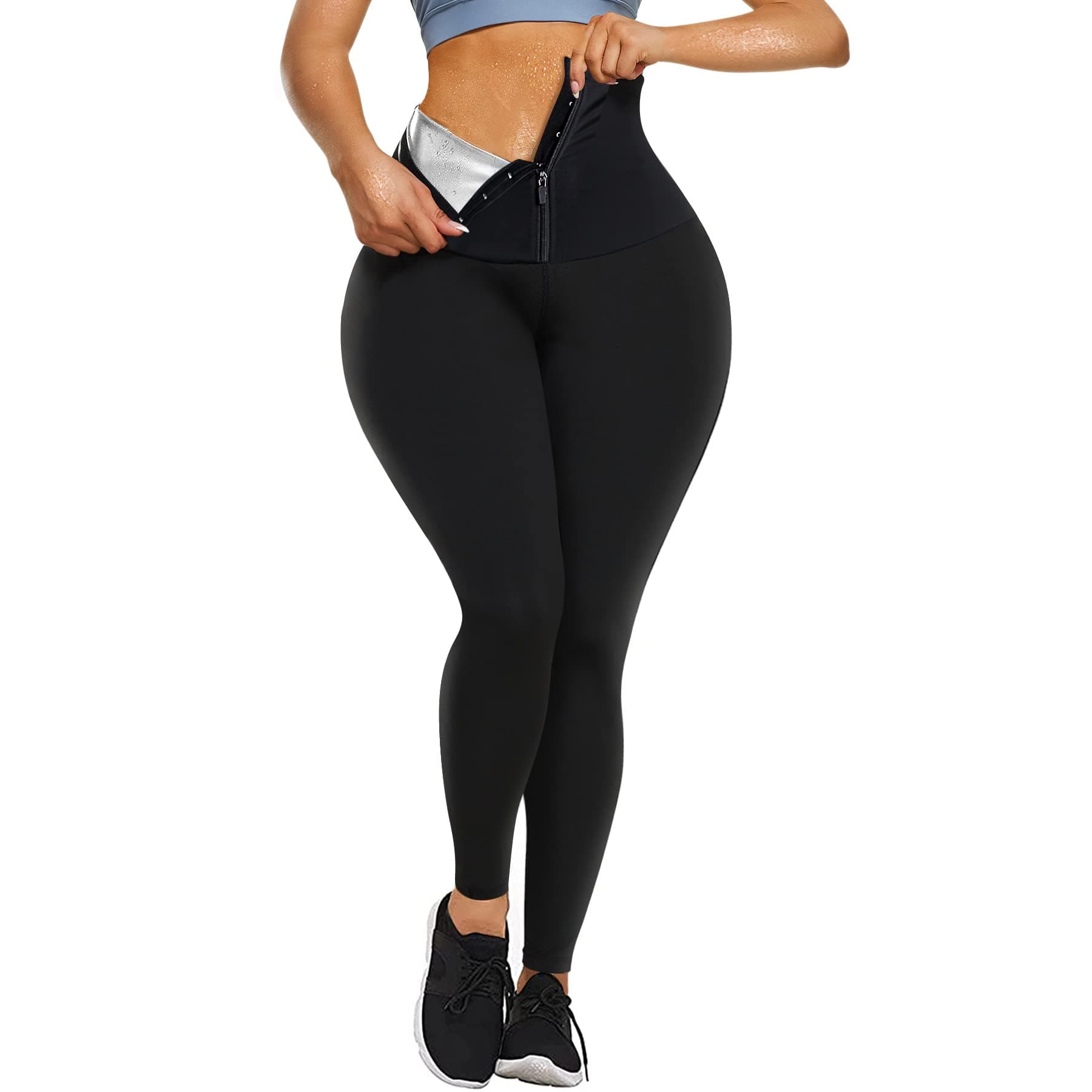 SCARBORO Sauna Sweat Pants for Women High Waist Compression Slimming Weights Thermo Legging Workout Body Shaper Sauna Suit