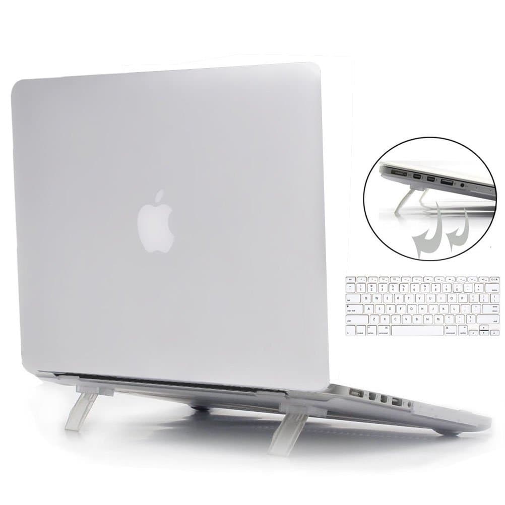 Macbook Air 13 Inch Case, Hemetech 2 in 1 Clear Ultra Slim Soft-Touch Plastic Rubberized Hard Case Cover for Apple Macbook Air 13" A1369 A1466 Shell Cover with Foldable Stand and Keyboard Cover Skin