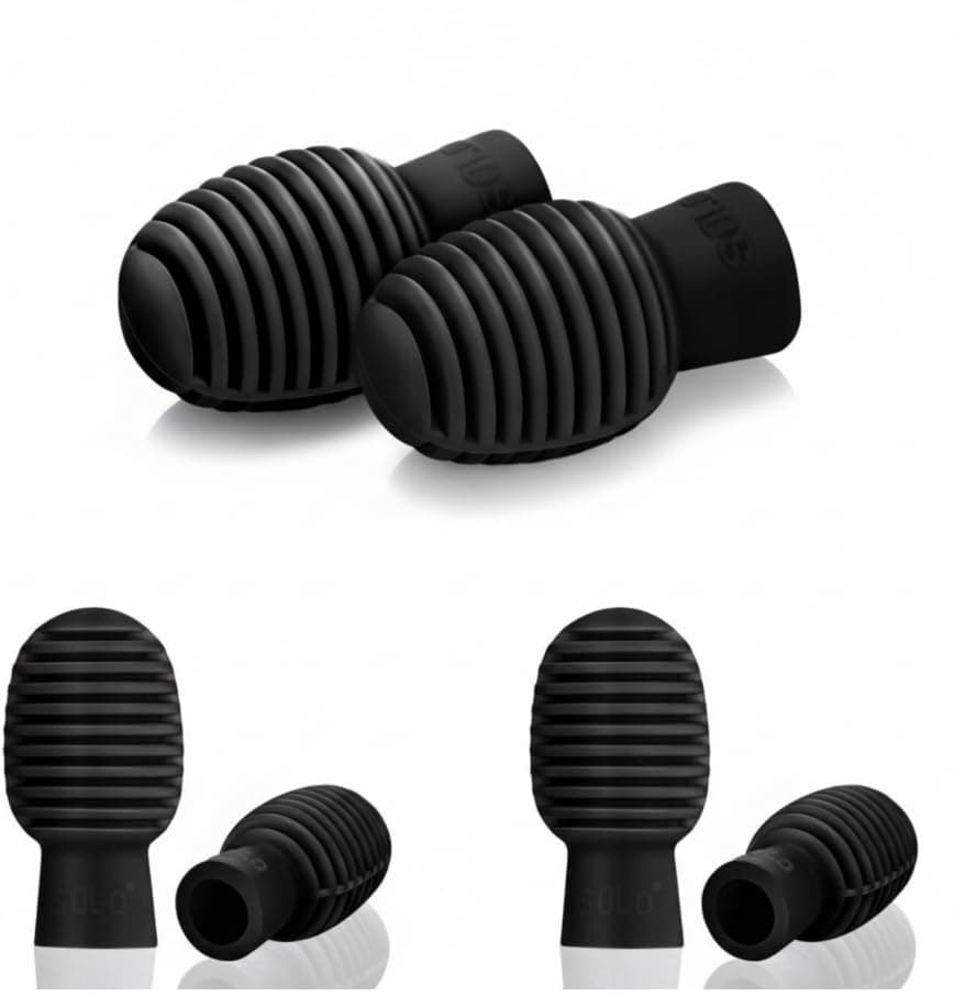 4 Pieces Drum Mute Drum Dampener Silicone Drumstick Silent Practice Tips Percussion Accessory Mute Replacement Musical Instruments Accessory (Black)
