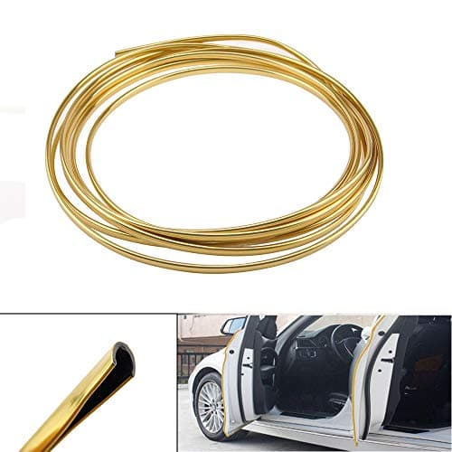 Car Door Protectors Edge Guards Car Edge Trim Rubber Seal Protector Car Protection Door Edge Guard Trim Rubber Seal Protector Fits for Most Car 3M (Gold)