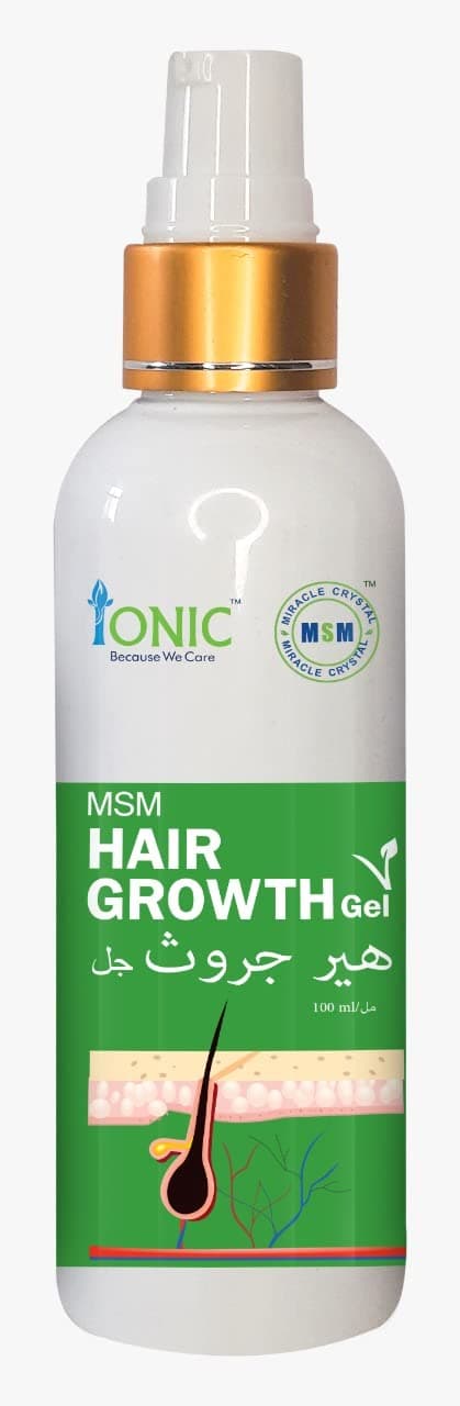 Ionic MSM Organic Hair Growth Gel for healthy shiny hair and scalp, 100ml