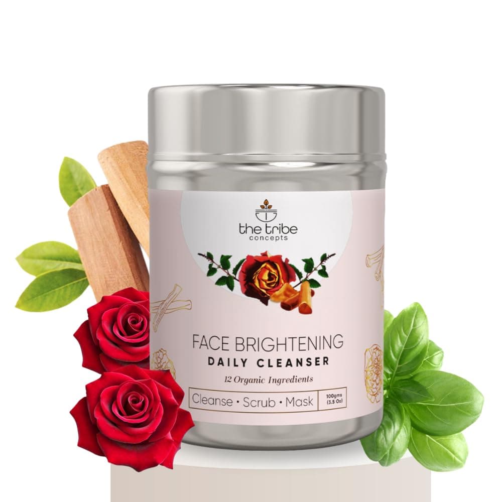 Face Brightening Daily Cleanser, 3-in-1 Cleanser, Scrub & Mask for Instant Glow, Tan & Blackhead Removal – 100g