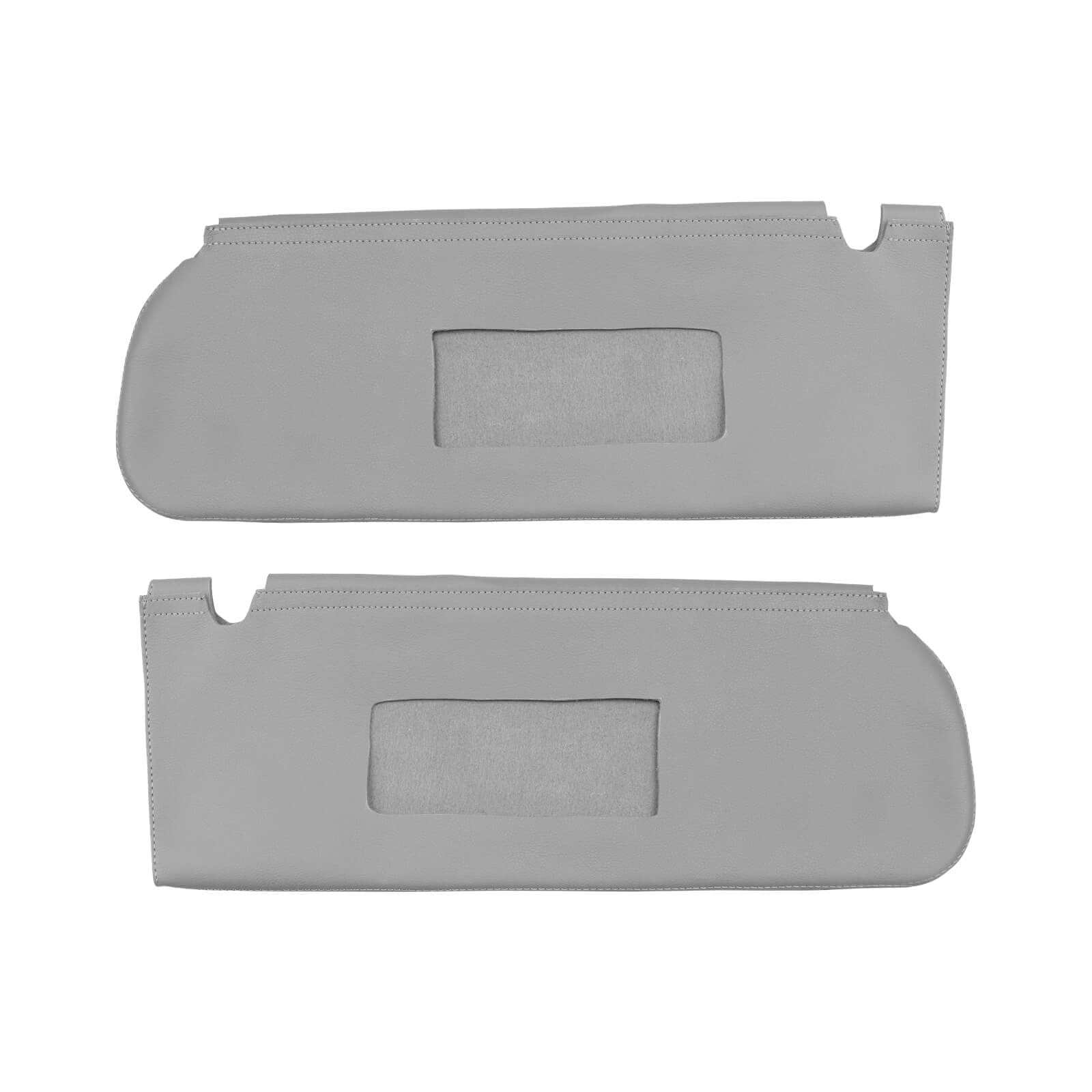 KBH Car Sun Visor Cover for Chevy Tahoe Suburban & GMC Yukon 1995 1996 1997 1998 1999, Left and Right Side Sunvisor Covering, Vinyl Leather Trim, Anti-Scratch, Gray