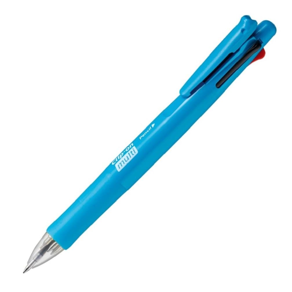 Zebra Clip-On Multi F Series 4 Color 0.7 mm Ballpoint Multi Pen/0.5 mm Pencil, Fresh Blue Body (B4SA1-FBL)