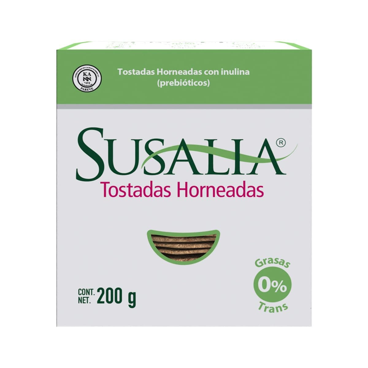 SUSALIA Pack x6 Corn and Cactus baked Tostadas with prebiotic effect 13 Calories per Tostada Vegan Healthy | Snacks Saludables