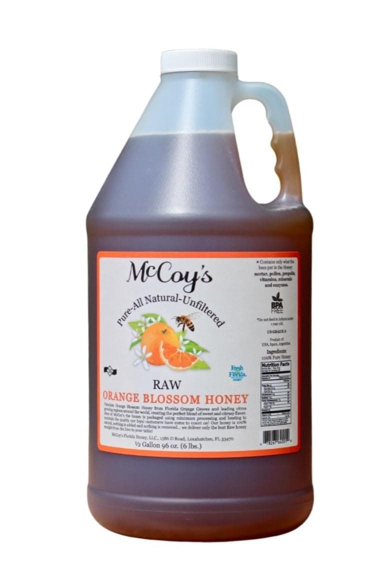 McCoy's Honey - 100% Pure, Raw Honey - Orange Blossom Honey 1/2 gallon (6lb)