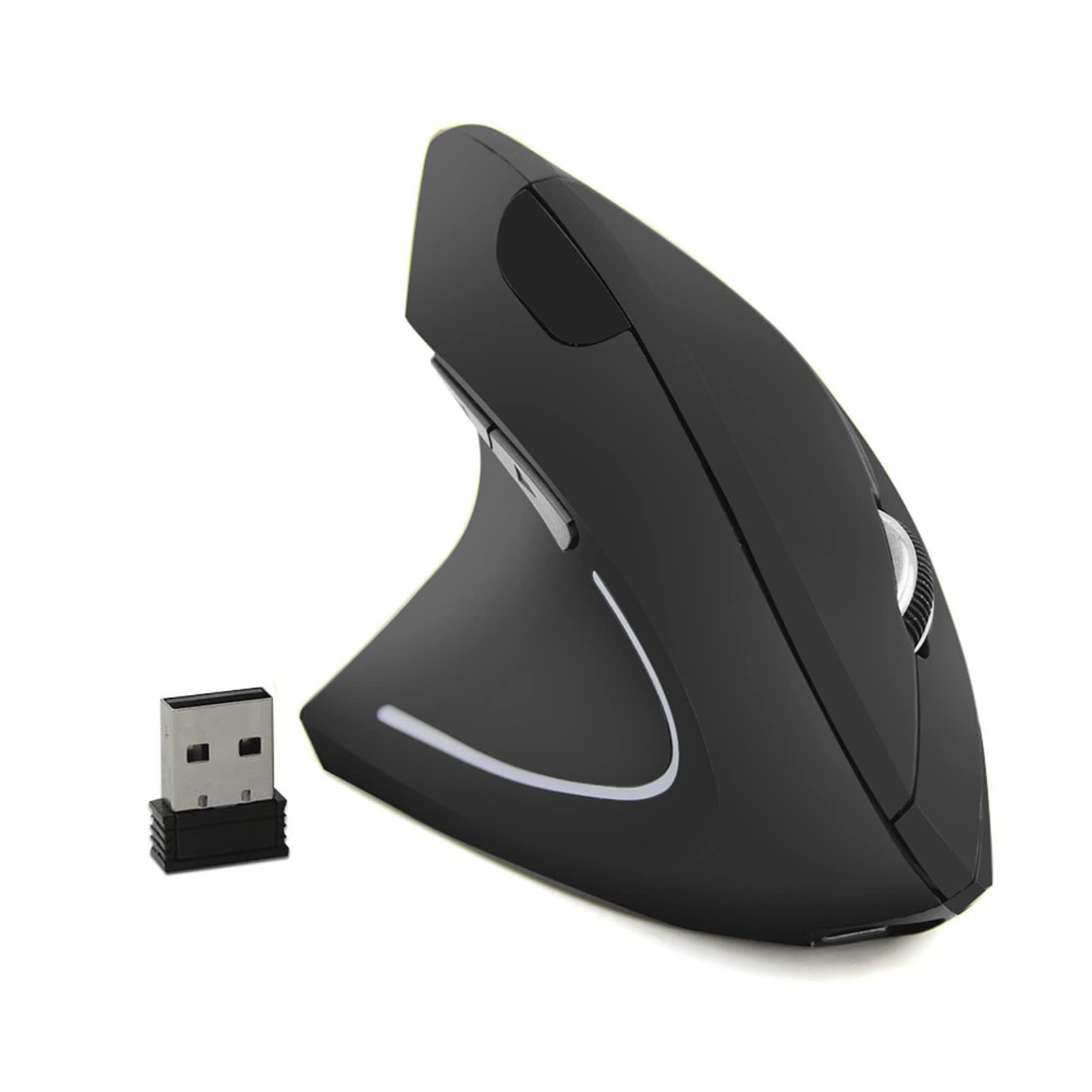 Left-Handed Mouse Rechargeable 2.4G Wireless Ergonomic Vertical Mice with USB Receiver 6 Buttons and 3 Adjustable DPI 800/1200/1600 for Laptop Computer PC Desktop (Left Hand)