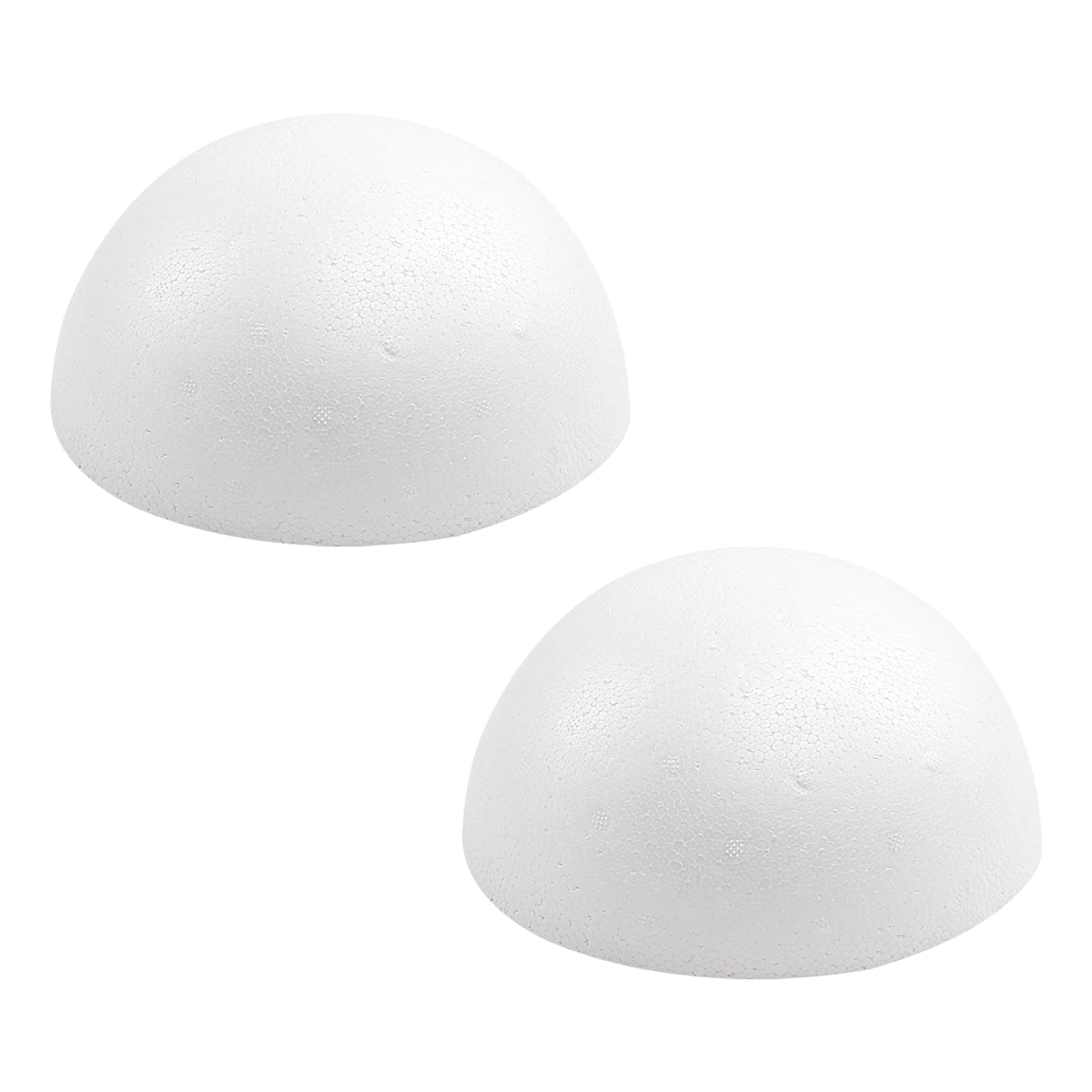 Crafjie 2PCS 8 Inchs White Foam Balls Half Round Polystyrene Half Foam Balls Craft Supplies Hemispherical Christmas Craft Ballfor DIY Home Craft Project and Art Decoration