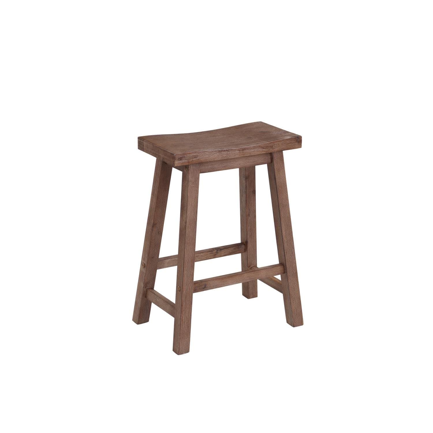 Boraam Sonoma Counter Height Backless Saddle Stool for Kitchen, Barnwood Wire-Brush Finish, Set of 2
