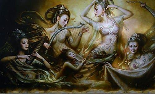 Apsara Dancing Figure Paintings Print on Canvas 16X20inc