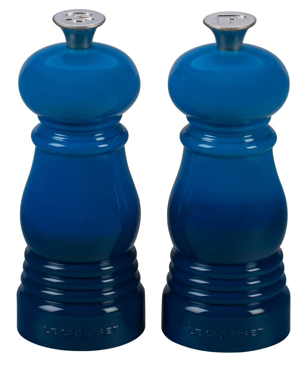 Le Creuset of America Petite Salt and Pepper Mill Set, 5" x 2", White