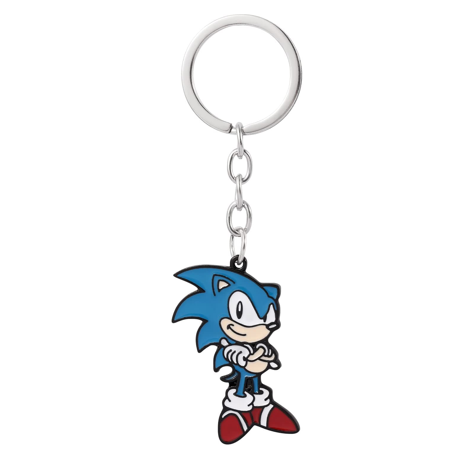 Blue Hedgehog Metal Keychain, Enamel Hedgehog Pendant Key Chains Keyrings for Men Boys Keys Holder for Backpack Car Key Rings