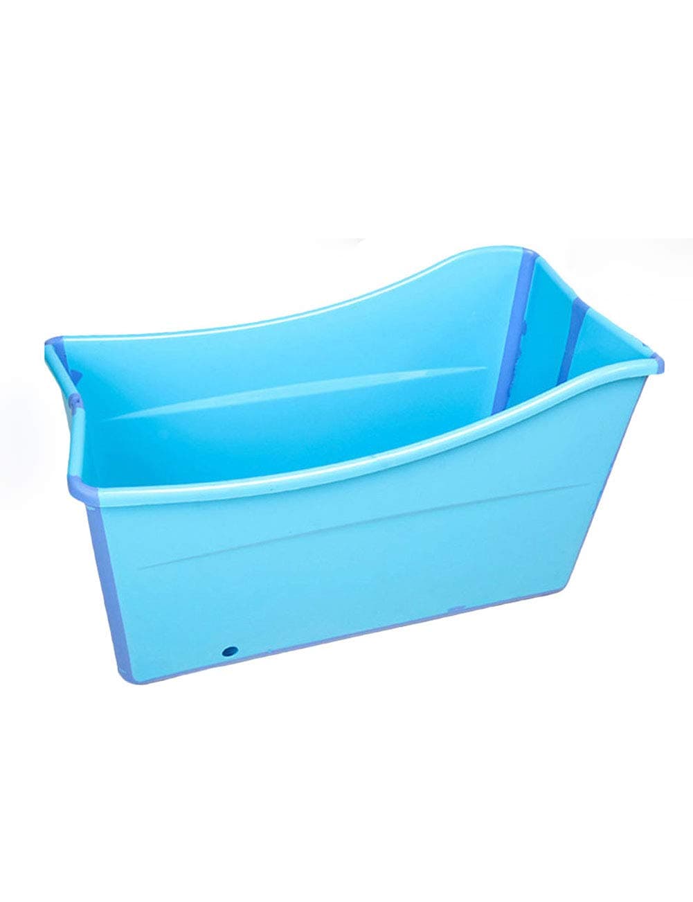 Gweat Kids Portable Folding Bathtub Swimming Pool Large Freestanding Corner Bathtub Bath Bucket for Adult/Elder SPA Heightening,Long Insulation Time with Cover(Pink/Blue) (Color : Blue)