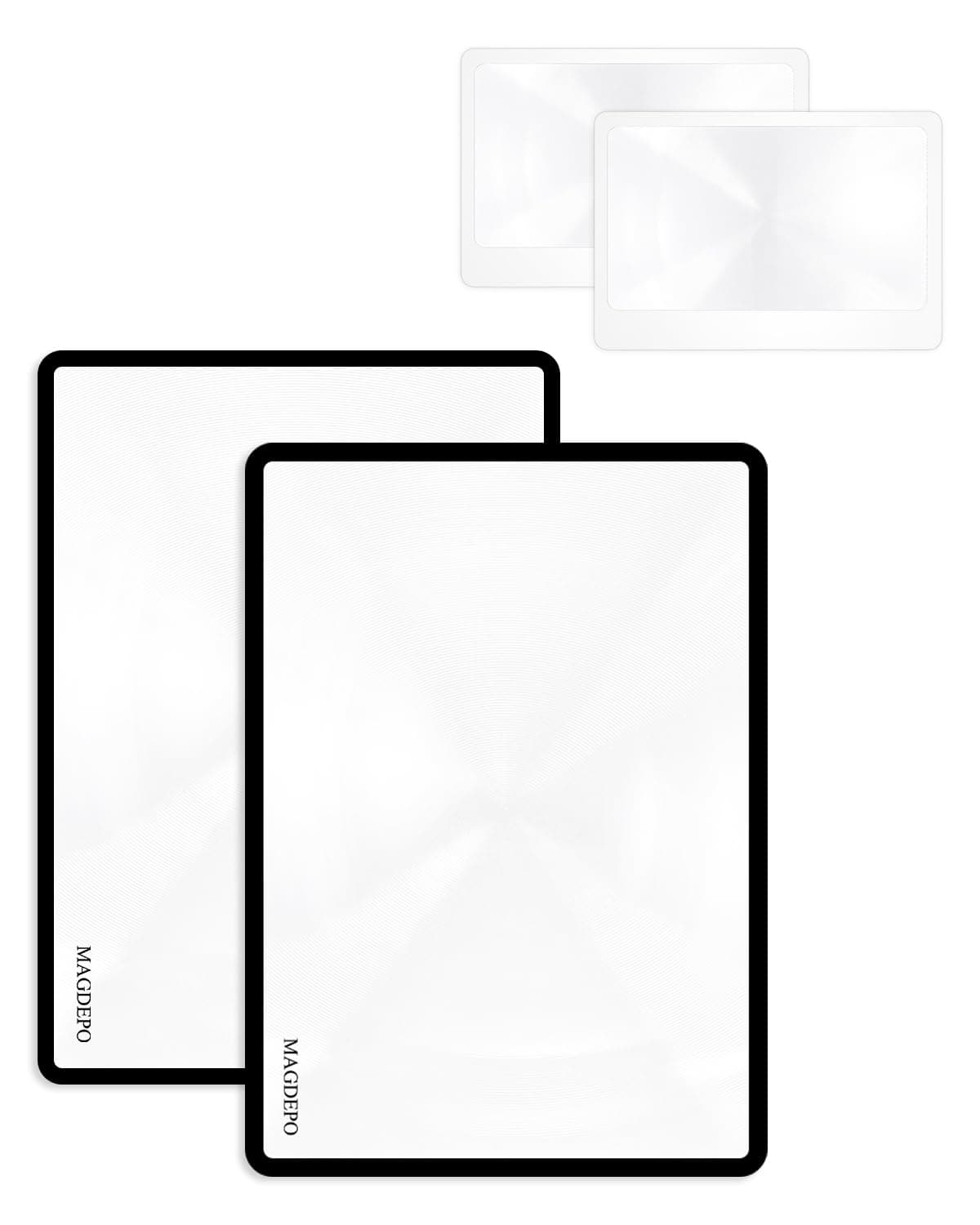 Magpro Page Magnifying Sheet 3X PVC Lightweight Fresnel Lens with 2 Bonus Card Magnifiers, Magnifying Glass for Reading Small Patterns, Maps and Books