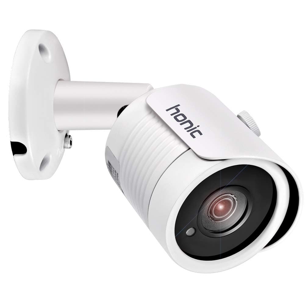 honic Clear Night Vision 2MP Wide Angle (AHD TVI CVI 960H) Indoor Outdoor Bullet CCTV Camera, 1080P Security IR Analog Camera, Waterproof Full HD Cam for Home Video Surveillance (Metal, White)