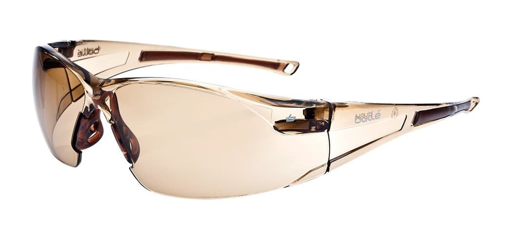 bollé Safety RUSH Safety Glasses with Dark Amber Lens and Twilight Frame