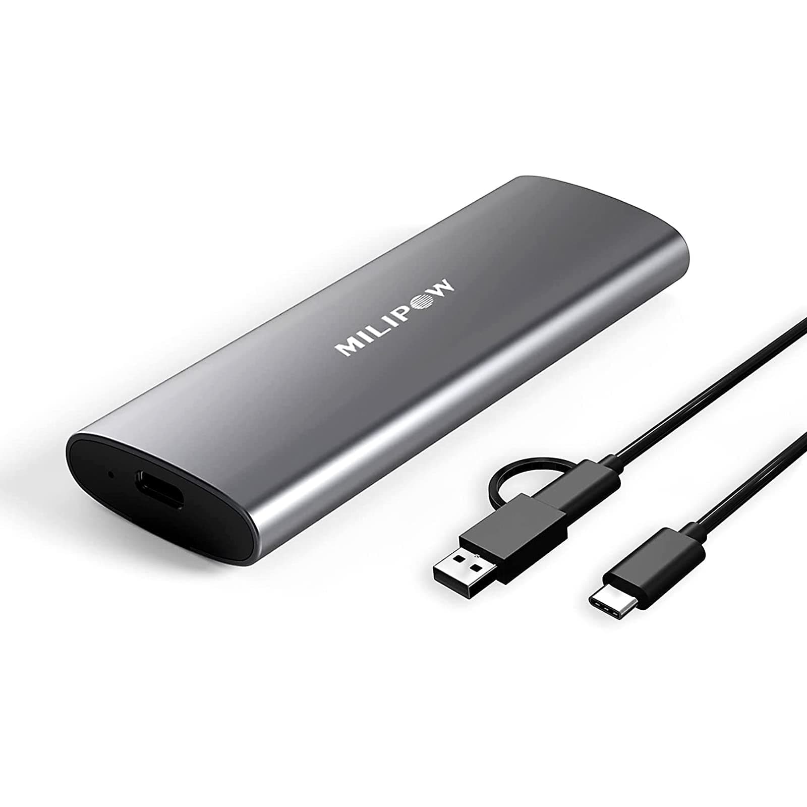 MiliPow USB C NVME and SATA Compatible M.2 SSD Converter USB 3.1 Gen2 10Gbps High Speed Data Transfer Adapter/SSD Adapter Converter Compatible with M.2 2230/2242/2260/2280 with Bonus Cable