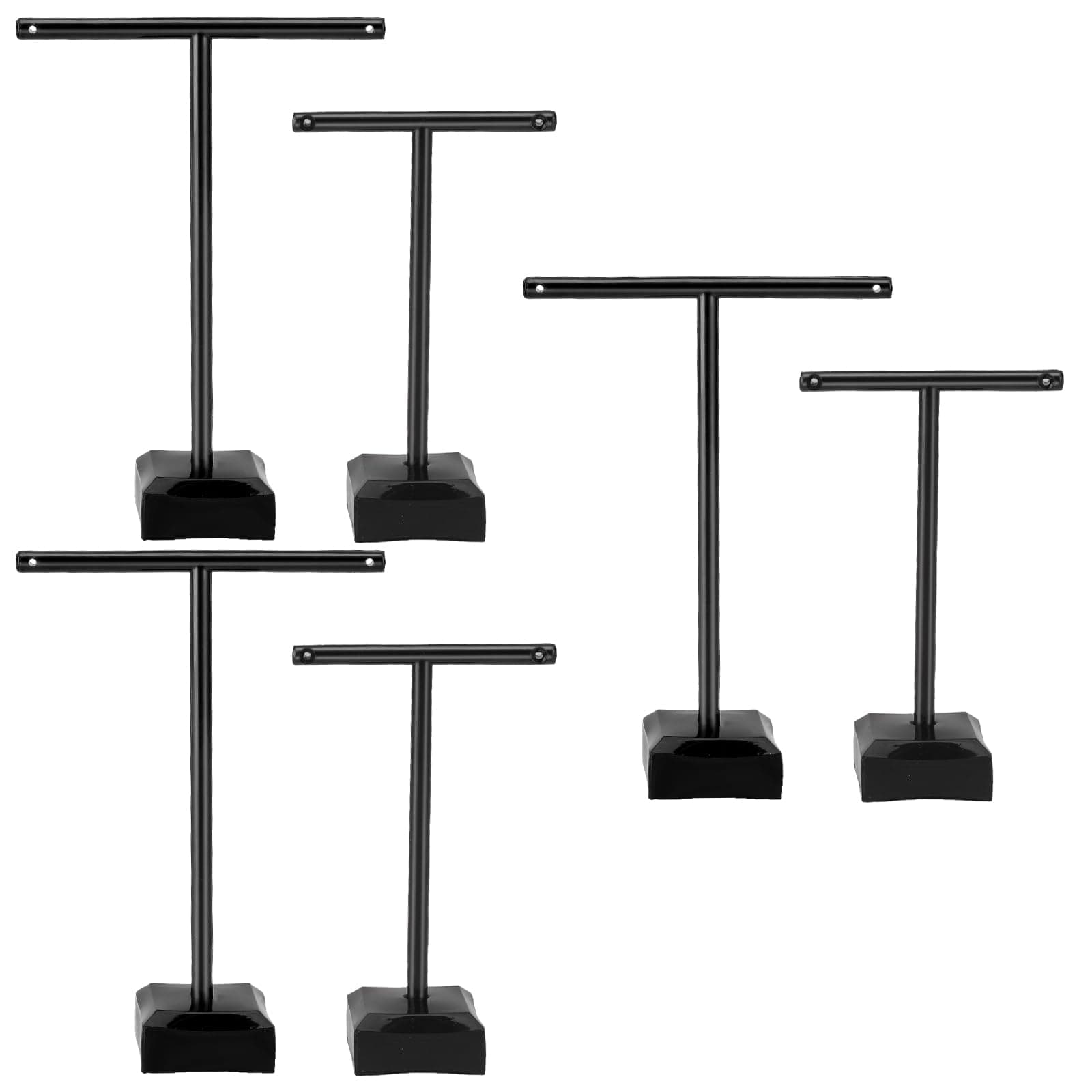 KALIONEKalionne 6 Pcs Acrylic Earring Display Holder - T Bar Earring Organizer Countertop Stand Tree Stand for Jewelry Props Show (Black)