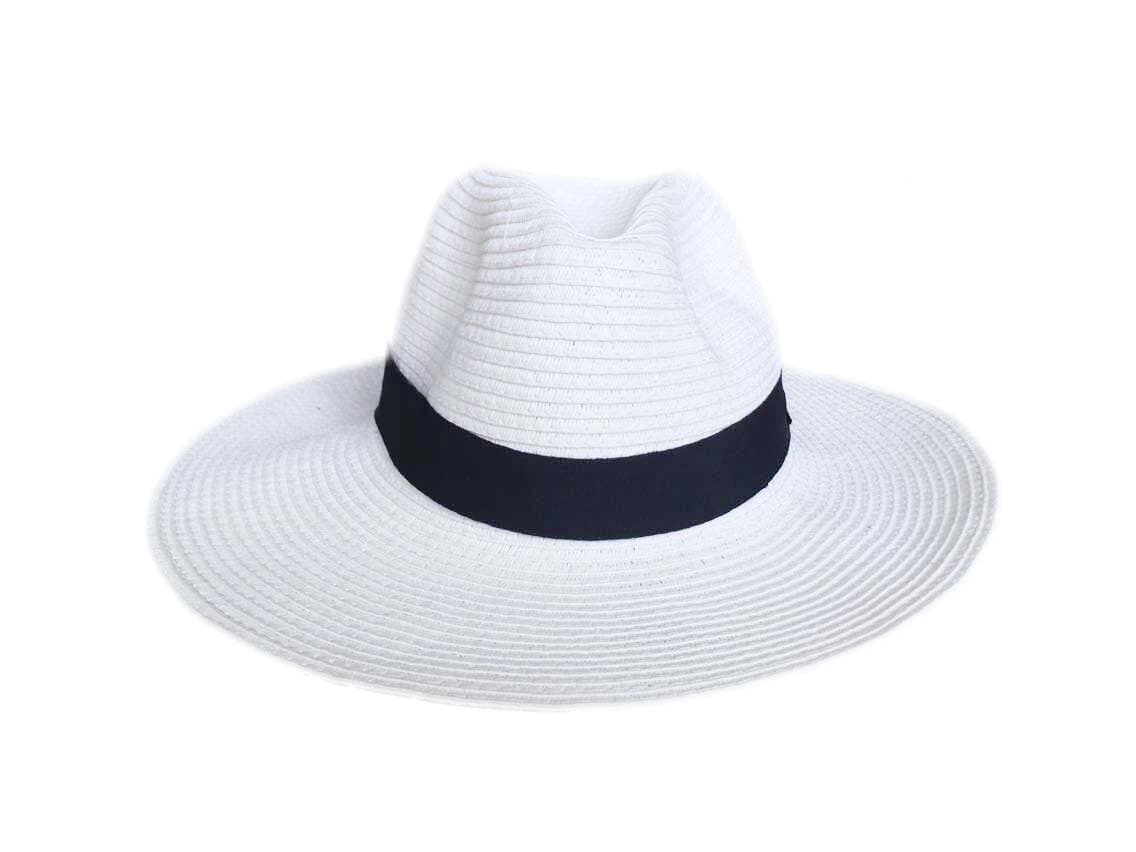 JTC Men Women Summer Panama Havana Sun Straw Golf Hat Cap 2 Colors (White)