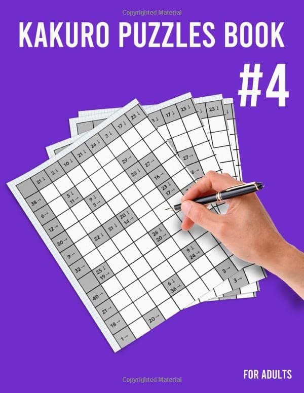 kakuro puzzles book for adults #4: Large Print Kakuro Puzzle Book For Adults Include solutions, Martial Arts Puzzles volume #4