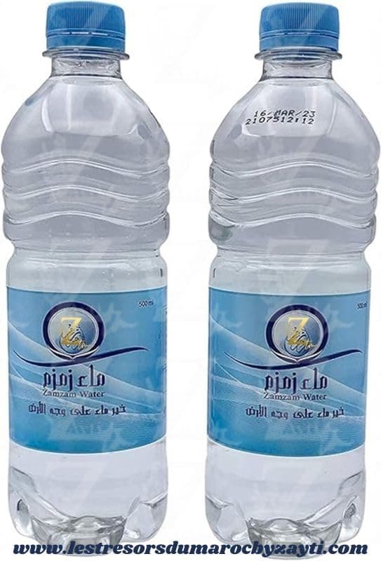 Zamzam Water (from the well of Zam zam) - 2 x 500ml - Authentic (Mecca) Makkah Saudi Arabia - Mineral water (2x bottles)
