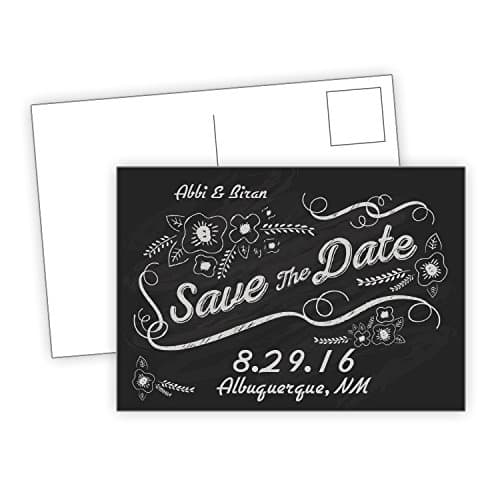 Chalk Board - 3.5x5" Wedding Save the Date Card with Printed Envelopes (150)