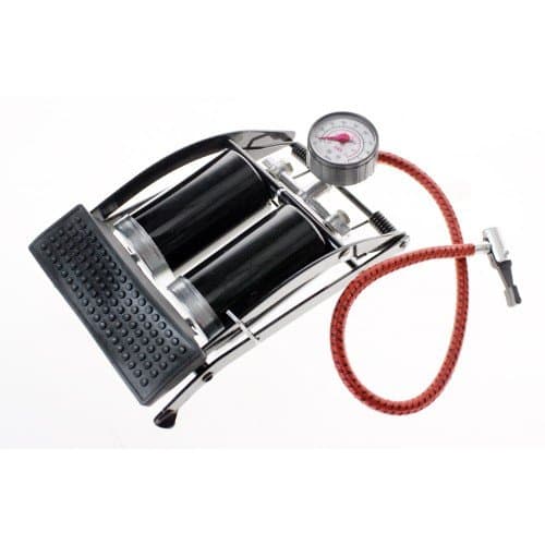 Universal Foot Pump with Gauge and Changeable Tips - For Anything That Needs To Be Inflated Such As Sporting Balls