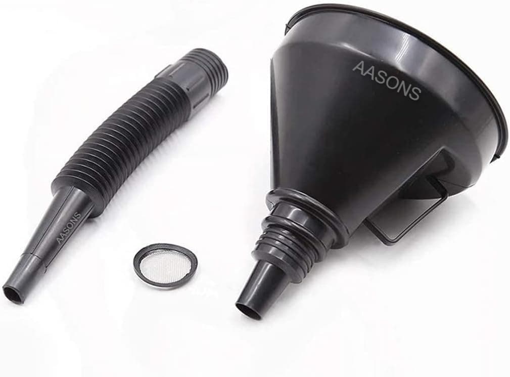 AASONS 2 in 1 Plastic Funnel Can Spout for Oil | Water | Fuel | Petrol | Diesel | Gasoline for Cars | Bikes | Trucks