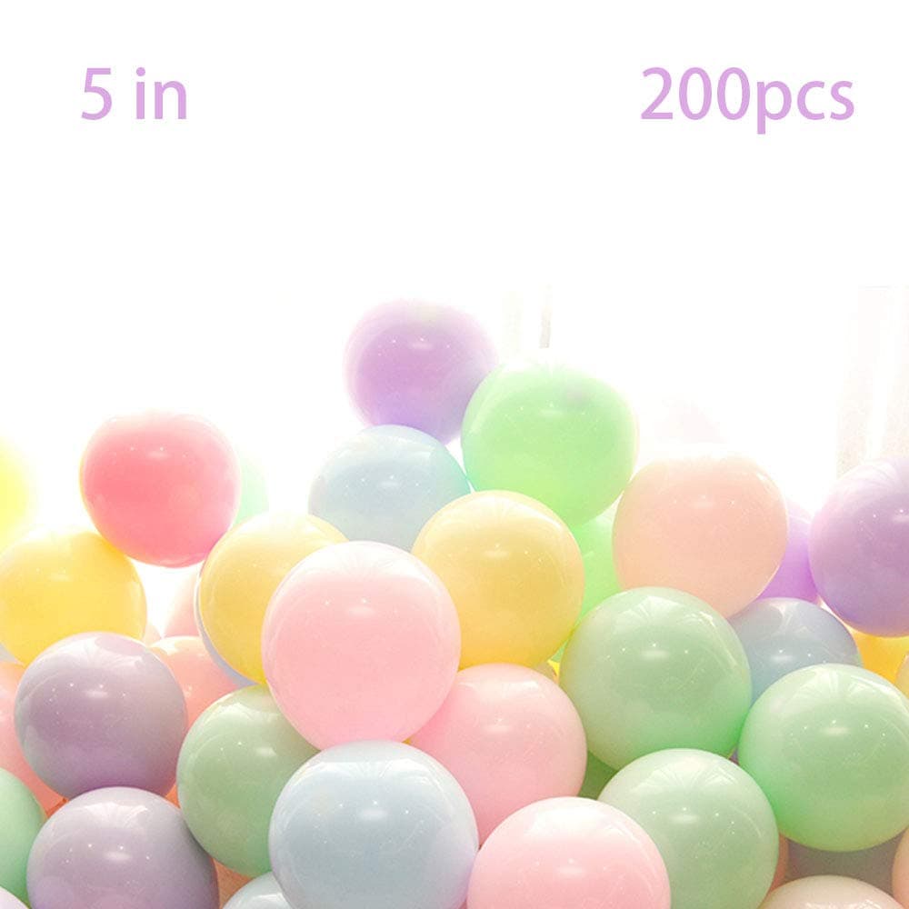 We Moment 5 Inch Latex Balloons Mini Assorted Pastel Macaron Colored Party Balloons Party Decoration Supplies,Pack of 200