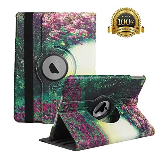 New iPad 9.7 inch 2018 2017/ iPad Air Case - 360 Degree Rotating Stand Smart Cover Case with Auto Sleep Wake for Apple iPad 9.7" (6th Gen, 5th Gen)/iPad Air（Forest）