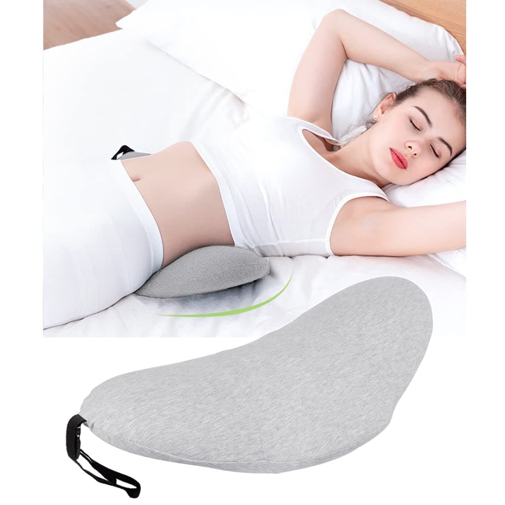 Lumbar Support Pillow Sleeping Waist Pillow Memory Foam Pregnancy Wedge Cushion Lower Back Support Sleeping Pillow For Waist Back Pain Spine Sciatic Pain Relief For Bed Sofa Chair Car Seat Travel